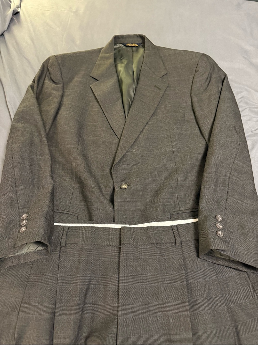 Vintage Brooks Brothers Made in USA Suit 44R Glen Plaid Wool Blazer Pants 38x30